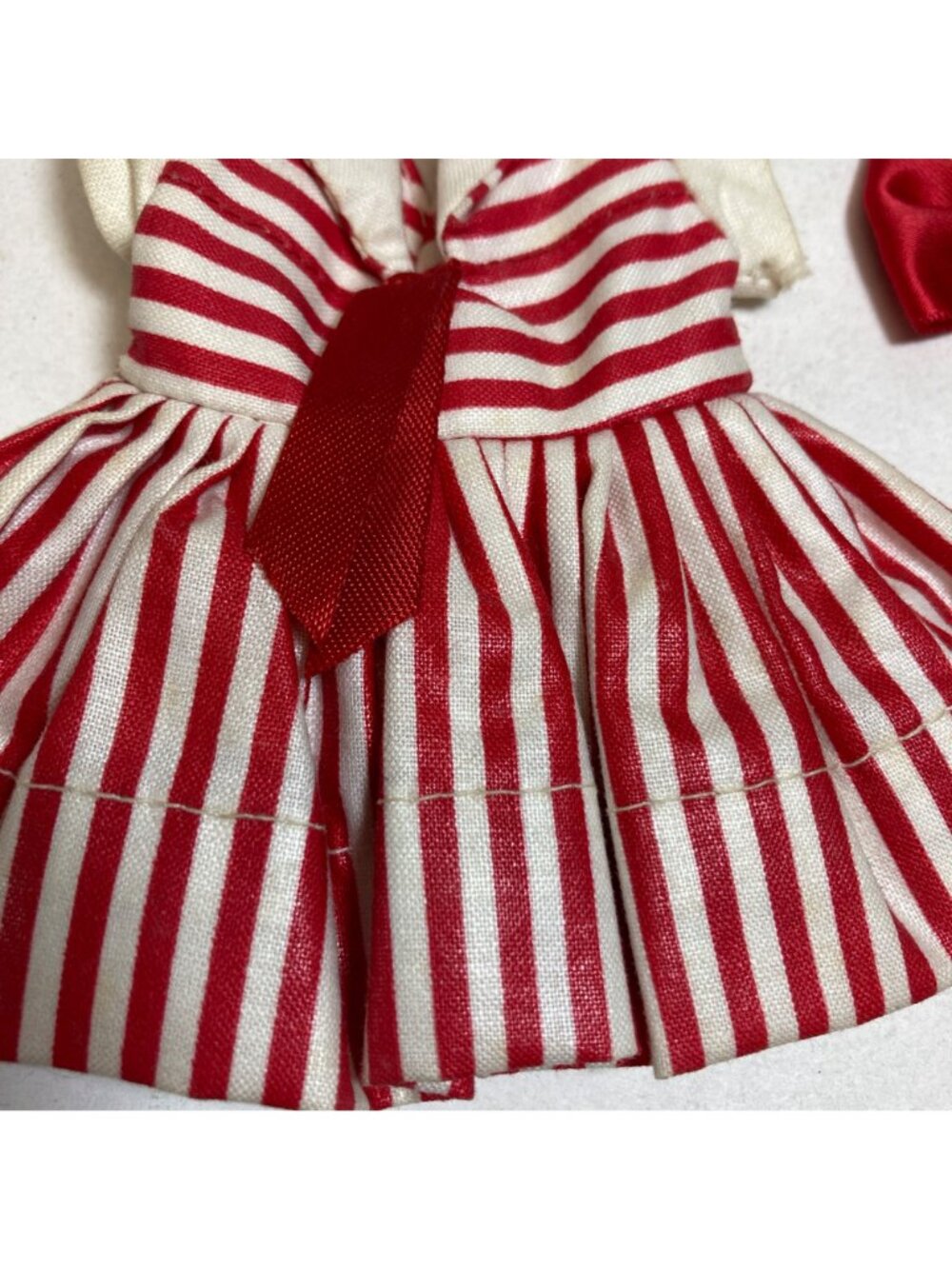 Nancy Ann Storybook Dolls Muffie Sailor Dress 607 Red white Stripes bow 1950s - Picture 3 of 8